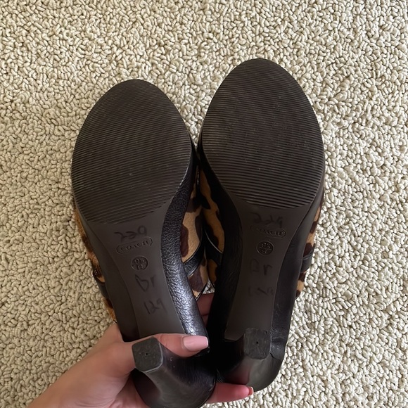 🐆 Coach Leopard Cheetah Print Mules Clogs Animal Print - Picture 5 of 7